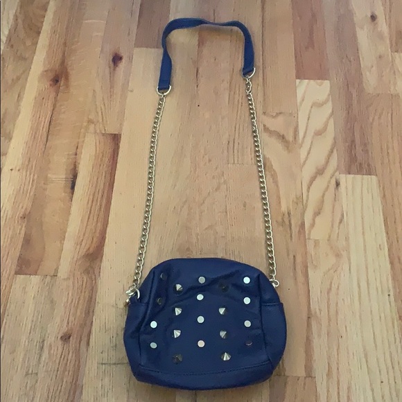 Steve Madden Navy Blue Gold Studded Satchel - Picture 1 of 6